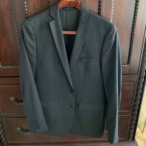 Bar III 100% Wool Men’s Suit Jacket Blazer 42L gray striped extra slim fit